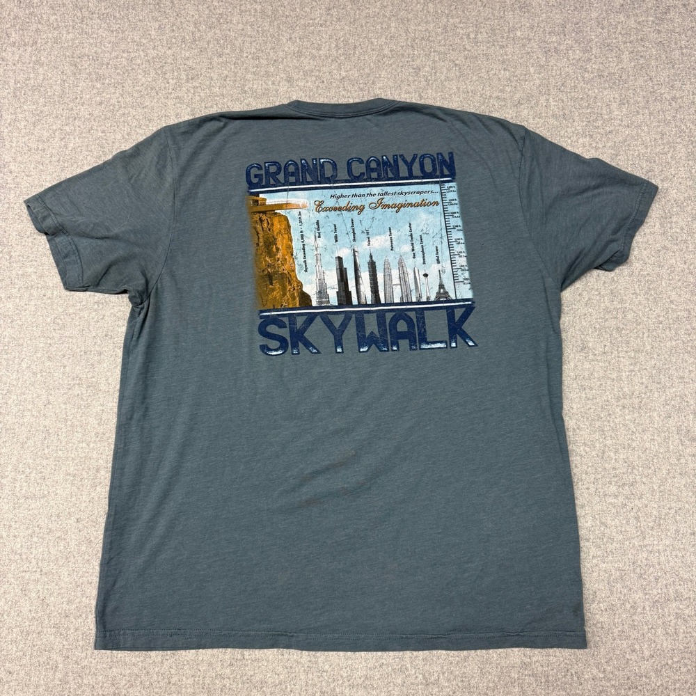 Skywalk Grand Canyon West T-Shirt Large Blue Gray Graphic Souvenir Travel Tee